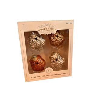 New Owl Glass Christmas Handcrafted Ornaments Wondershop 2016